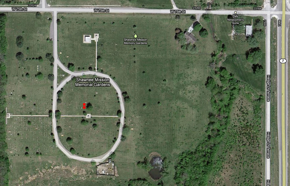 Aerial view of Shawnee Mission Memory Gardens cemetery.