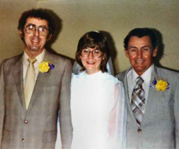 Jim Stevens, Patty Stevens, Bob Stevens, taken at the Culver Methodist Church