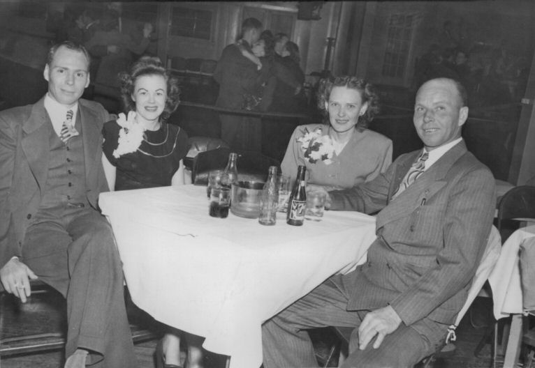 Gene Frain, Micki (Hunter) Frain, Blanche (Miller) Frain and Garold Frain on Garold and Blanche''s wedding day