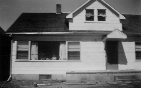 Karen Sue Sams in window
