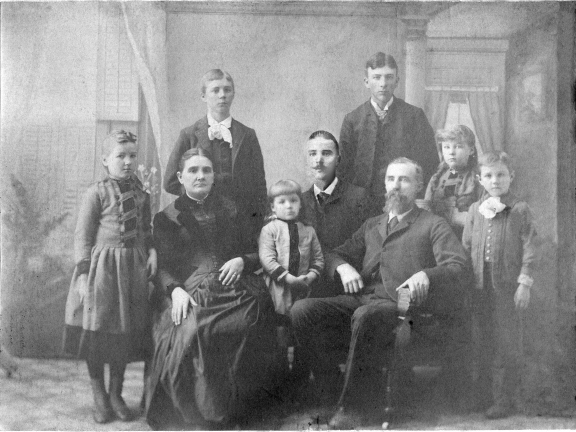 Nathan Stevens Family - Josephine Stevens, Emma J. (Layne) Stevens, Harry Stevens, Anna Stevens, Walter Stevens, Eugene Stevens, Nathaniel Stevens, Rosa Nell Stevens, Tom Stevens