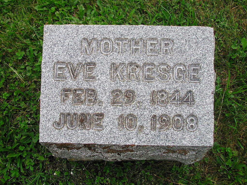 Eve (Christman) Kresge Tomstone