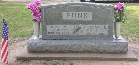 Ross W. Funk & Leona Johanna (Nelson) Tombstone