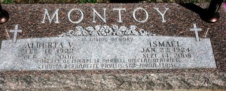 Ismael and Alberta Montoy Grave Site