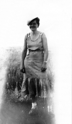 Charlotte Stevens - dress brown & with plaid no pattern had seen one made like so made pattern for the rest just cut it out